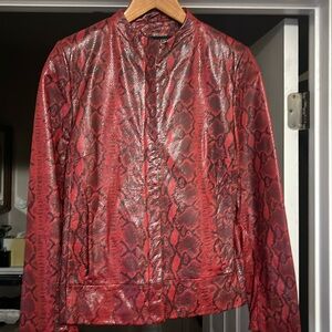 Kenneth Cole Women’s Leather Jacket Size S Color Red